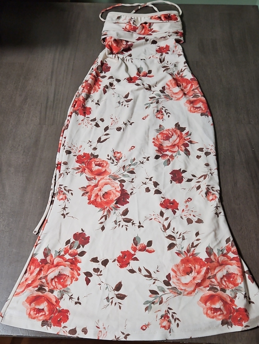 Windsor White Maxi with Coral Floral Print